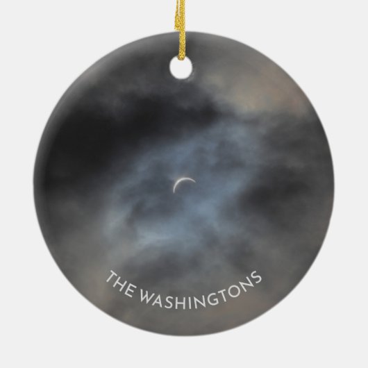 Totaal Solar Eclipse Ornament Custom Pics Tekst (Achterkant)