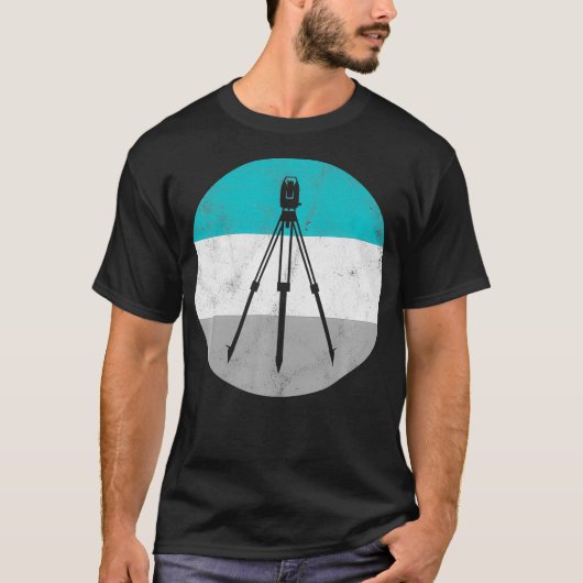 Totaal station Theodolite Retro Surveyor Cadeau vo T-shirt (Voorkant)