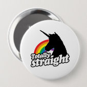 TOTAAL STRAIGHT UNICORN -.png Ronde Button 4,0 Cm (Voorkant /achterkant)