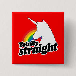 TOTAAL STRAIGHT UNICORN - WHITE -.png Vierkante Button 5,1 Cm