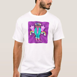 Totaal tachtig grappige neon stijl sok aap t-shirt