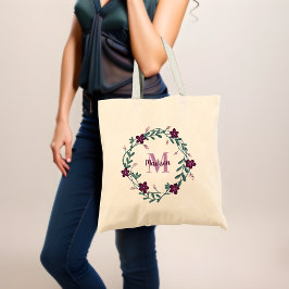 Totaal tasje met fantasievol monogram voor bruidsm tote bag