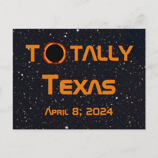 Totaal Texas 2024 Zonsverduistering Briefkaart (Voorkant)