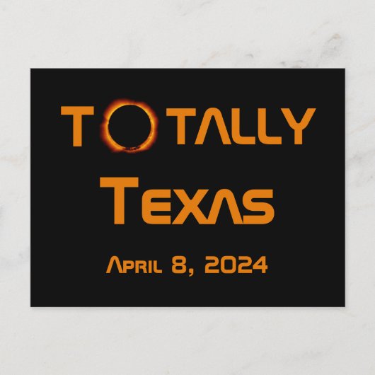 Totaal Texas 2024 Zonsverduistering Briefkaart (Voorkant)
