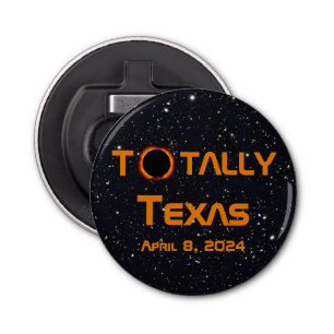 Totaal Texas 2024 Zonsverduistering Button Flesopener