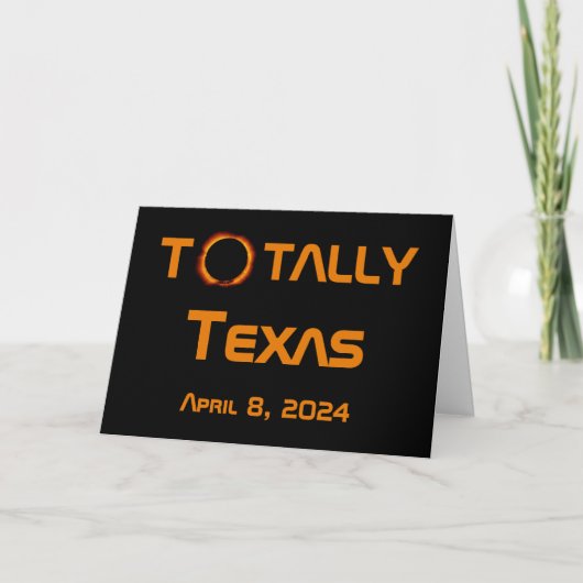 Totaal Texas 2024 Zonsverduistering Kaart (Voorkant)
