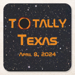 Totaal Texas 2024 Zonsverduistering Kartonnen Onderzetters