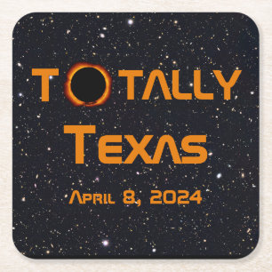 Totaal Texas 2024 Zonsverduistering Kartonnen Onderzetters