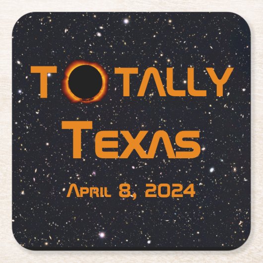 Totaal Texas 2024 Zonsverduistering Kartonnen Onderzetters (Voorkant)