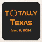 Totaal Texas 2024 Zonsverduistering Kartonnen Onderzetters (Voorkant)