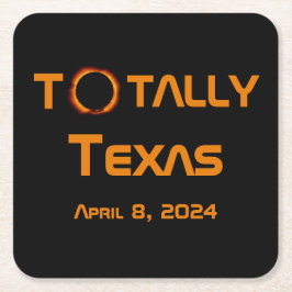 Totaal Texas 2024 Zonsverduistering Kartonnen Onderzetters