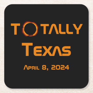 Totaal Texas 2024 Zonsverduistering Kartonnen Onderzetters