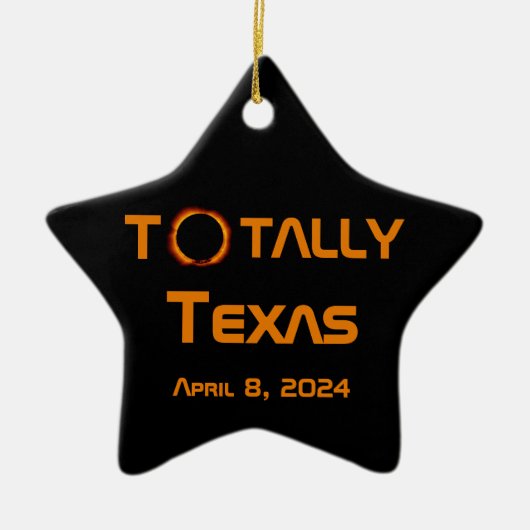 Totaal Texas 2024 Zonsverduistering Keramisch Ornament (Voorkant)
