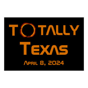 Totaal Texas 2024 Zonsverduistering Perfect Poster