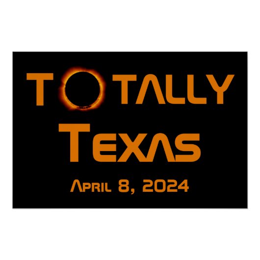 Totaal Texas 2024 Zonsverduistering Perfect Poster (Voorkant)