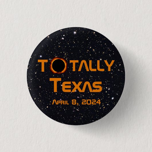 Totaal Texas 2024 Zonsverduistering Ronde Button 3,2 Cm (Voorkant)