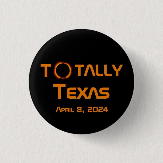 Totaal Texas 2024 Zonsverduistering Ronde Button 3,2 Cm (Voorkant)