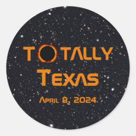 Totaal Texas 2024 Zonsverduistering Ronde Sticker