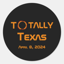 Totaal Texas 2024 Zonsverduistering Ronde Sticker