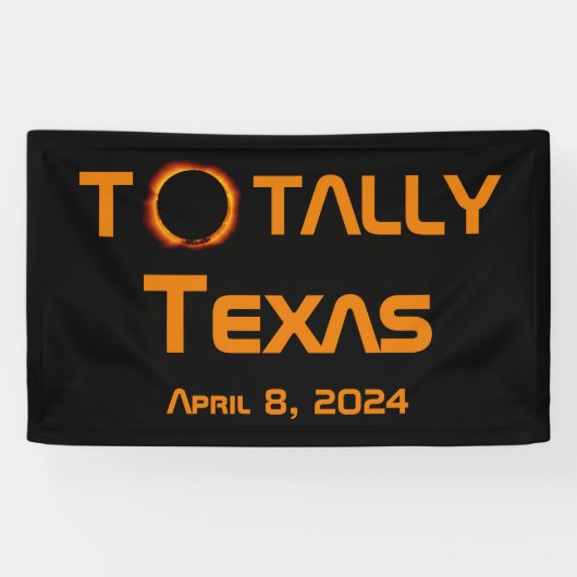 Totaal Texas 2024 Zonsverduistering Spandoek (Horizontaal)