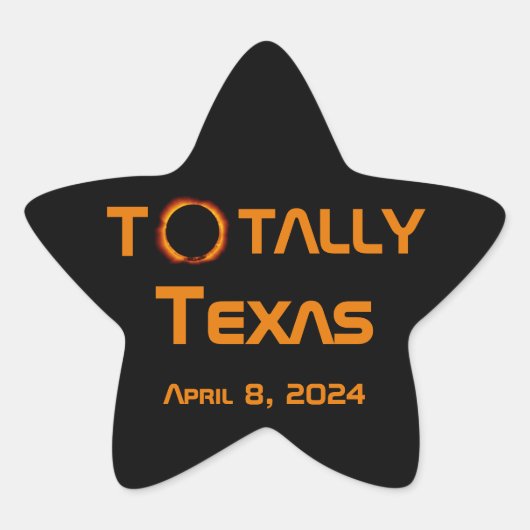 Totaal Texas 2024 Zonsverduistering Ster Sticker (Voorkant)