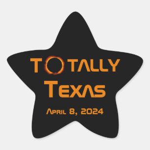 Totaal Texas 2024 Zonsverduistering Ster Sticker