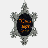 Totaal Texas 2024 Zonsverduistering Tin Sneeuwvlok Ornament (Links)