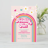 Totaal tien regenboog 10e verjaardag kaart (Staand voorkant)