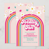 Totaal tien regenboog 10e verjaardag kaart (Voorkant / Achterkant)