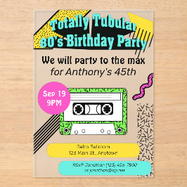 Totaal tiendaagse verjaardag van de 80-jarige part acryl uitnodigingen