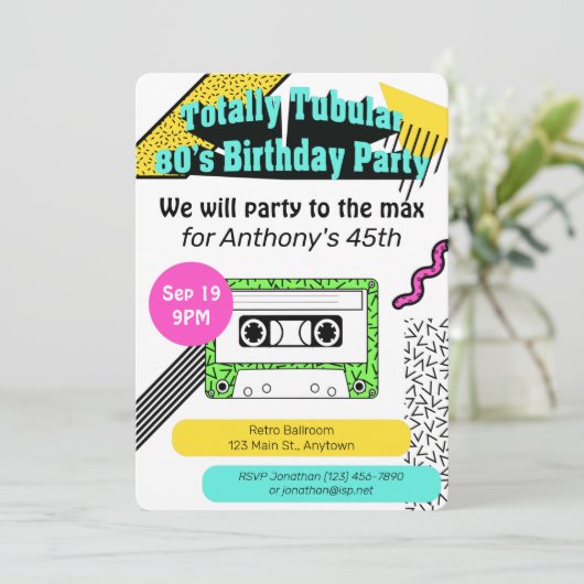 Totaal tiendaagse verjaardag van de 80-jarige part kaart (Staand voorkant)