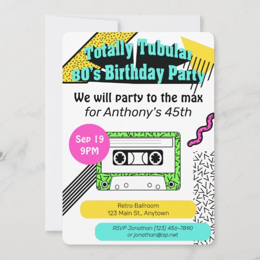 Totaal tiendaagse verjaardag van de 80-jarige part kaart (Voorkant)