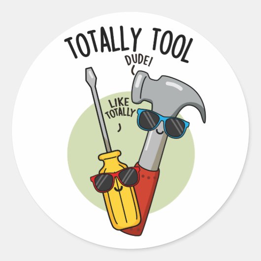 Totaal Tool Grappige Handyman Pun Ronde Sticker (Voorkant)