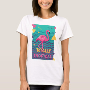 Totaal Tropische 80s Flamingo T-shirt
