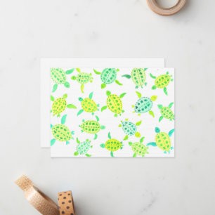 Totaal Turtles hand geschilderde briefkaarten