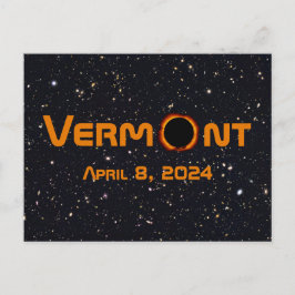 Totaal Vermont 2024 Zonsverduistering Briefkaart