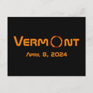 Totaal Vermont 2024 Zonsverduistering Briefkaart