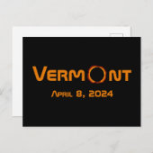 Totaal Vermont 2024 Zonsverduistering Briefkaart (Voorkant / Achterkant)