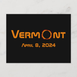 Totaal Vermont 2024 Zonsverduistering Briefkaart