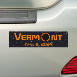 Totaal Vermont 2024 Zonsverduistering Bumpersticker