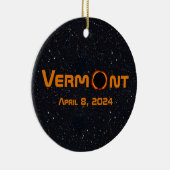 Totaal Vermont 2024 Zonsverduistering Keramisch Ornament (Rechts)