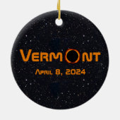 Totaal Vermont 2024 Zonsverduistering Keramisch Ornament (Achterkant)
