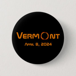 Totaal Vermont 2024 Zonsverduistering Ronde Button 5,7 Cm