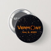 Totaal Vermont 2024 Zonsverduistering Ronde Button 5,7 Cm (Voorkant /achterkant)