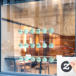 Totaal versierde kerstboomversiering vectorieel on raamsticker