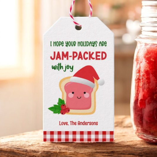 Totaal vol vreugde Kerst Handgemaakte Jam Cadeaulabel