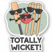 Totaal Wicket Grappige Sport Cricket Pun Sticker (Voorkant)