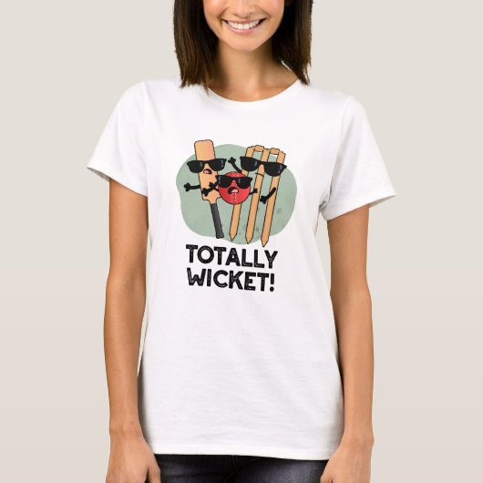 Totaal Wicket Grappige Sport Cricket Pun T-shirt (Voorkant)