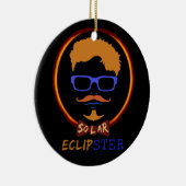 Totaal zonne-energie 2017 Funny Hipster aangepaste Keramisch Ornament (Rechts)