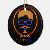 Totaal zonne-energie 2017 Funny Hipster aangepaste Keramisch Ornament (Links)